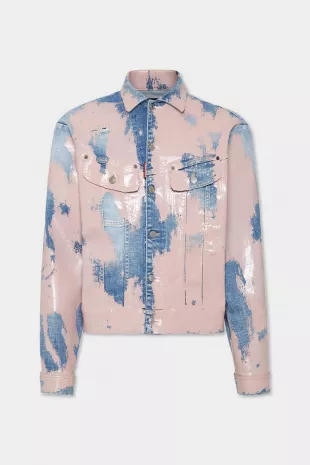 Pink Latex Wash Lee Jean Jacket