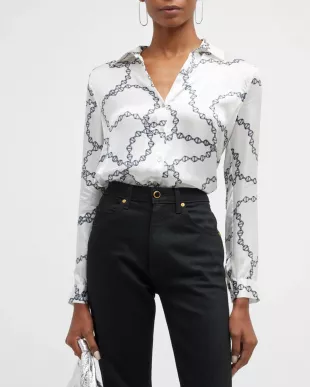 Tyler Holly Chain-Print Blouse