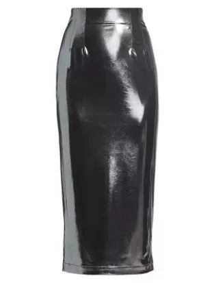 Metallic Body-Con Midi-Skirt