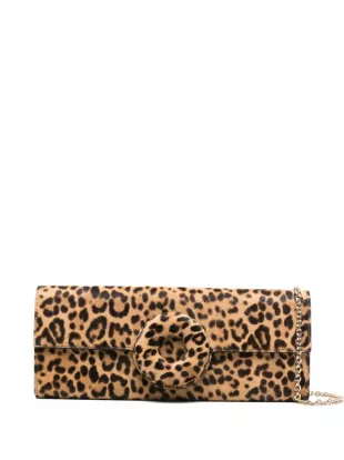 Leopard Print Ring Detail Clutch