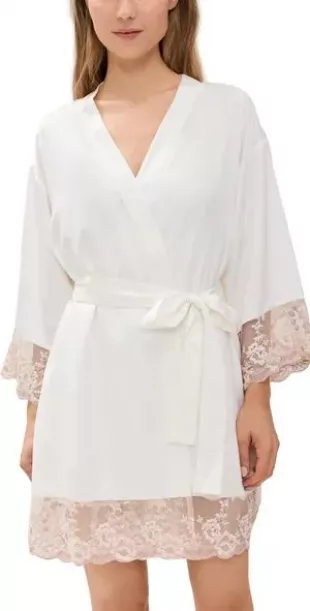 Rosa Charmeuse Kimono in Ivory