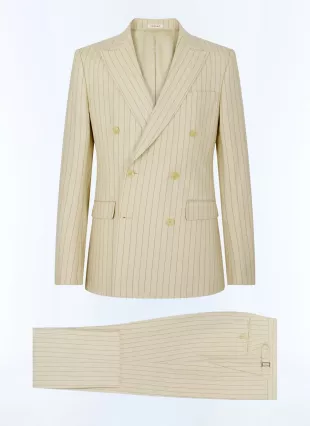 Cotton And Linen Double Breasted Suit