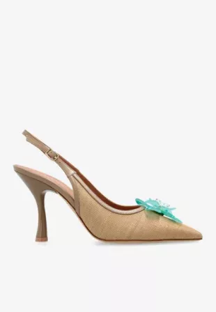 Chrissy 90 Slingback Raffia Pumps