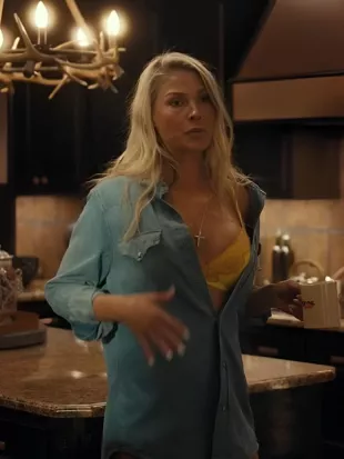 Landman Season 2 Ali Larter Blue Denim Shirt