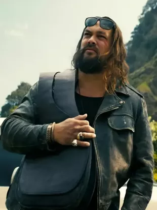 The Wrecking Crew 2026 Jason Momoa Black Leather Jacket