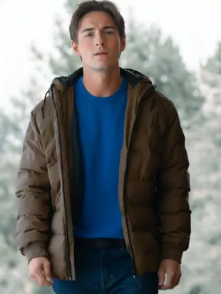A Make or Break Holiday 2025 Evan Roderick Brown Puffer Jacket