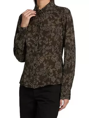 Stumble Courteney Potter Brown Floral Top