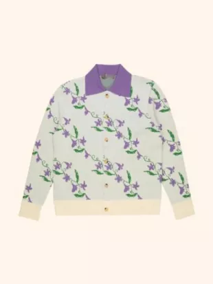 Emily In Paris S05 Samuel Arnold Purple Floral Cardigan