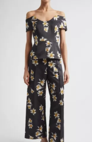 Souline Festive Lilies Peplum Top