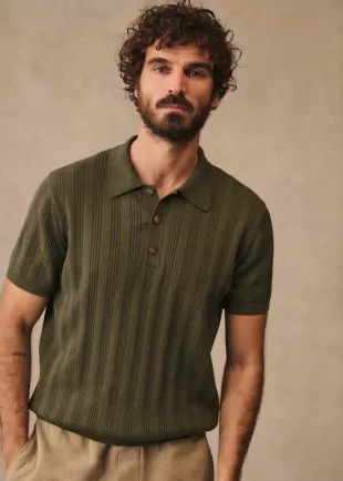 Rio Knit Polo in Light Olive Green