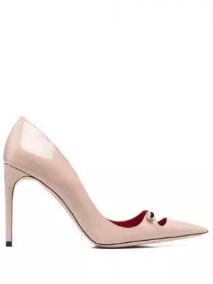 90mm Bar Detail Patent Leather Pumps