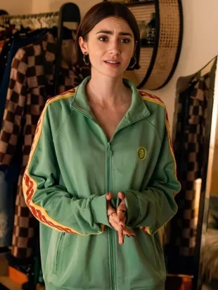 Emily in Paris Season 5 Lily Collins Green Track Jacket