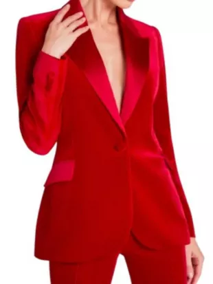 The Kelly Clarkson Show 2025 Kelly Clarkson Red Velvet Blazer