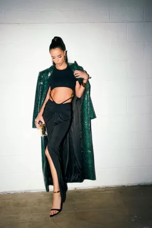 Incognito Snake Print Trench