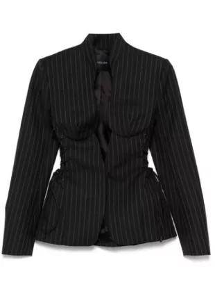 Emily In Paris S05 Ashley Park Black Pinstriped Blazer