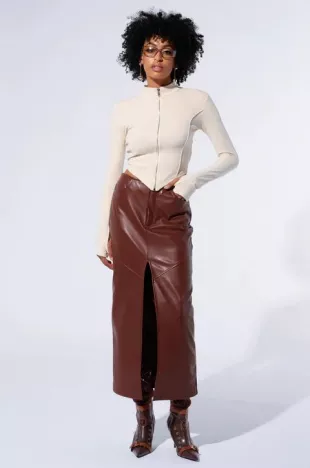 Earned It Faux Leather Maxi Skirt