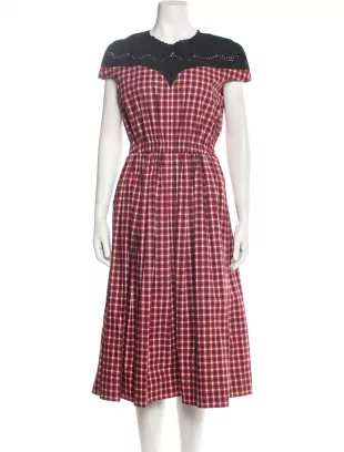 Pre Fall 2018 Short Checkered Print Dress