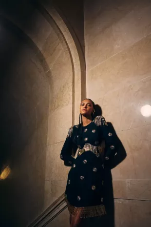 Micro Medallion Mini Dress