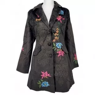 Embroidered Floral Coat