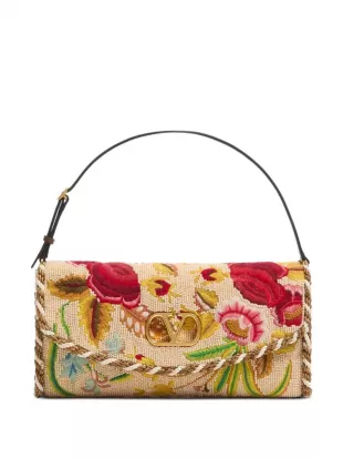 Small Vain Soft Embroidered Shoulder Bag