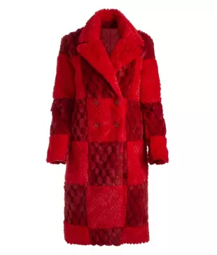 Red Patchwork Coat