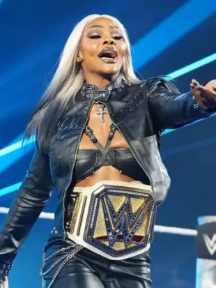 Jade Cargill Smackdown 2025 Black Crop Jacket