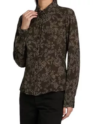 Stumble Courteney Potter Brown Floral Top