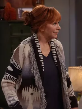 Happys Place S02 Reba McEntire Fringe Cardigan