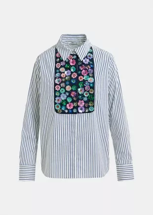 Antwerp White, Blue And Multicolored Cotton Shirt