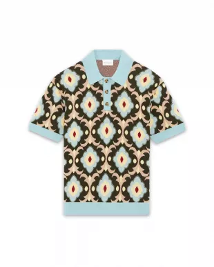 Tapestry Knit Polo Shirt