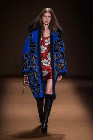 Fall 2015 Blue Embroidered Coat