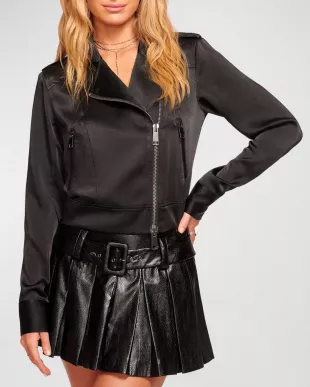 Alice Satin Moto Jacket