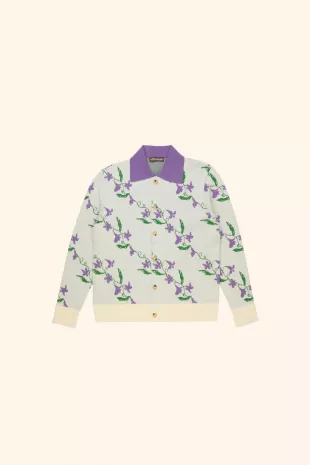 Trailing Violets Polo Cardigan