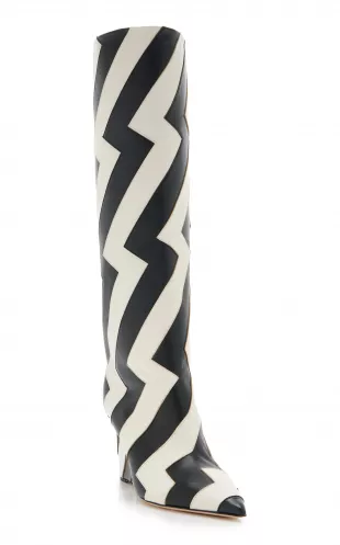 Blake Chevron Leather Knee Boots