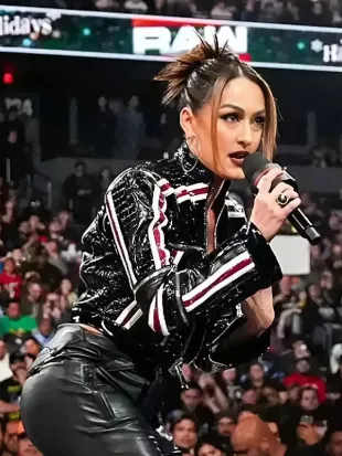 Nikki Bella RAW Black Leather Jacket