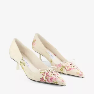 Scarlett 50 mm Rose Floral Jacquard Pump