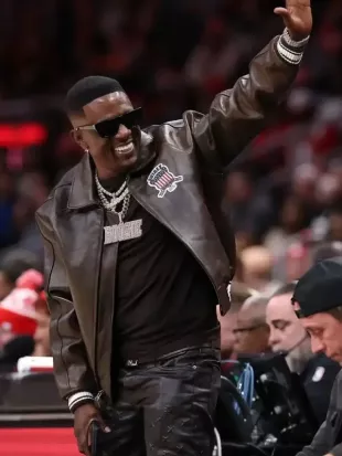 Boosie Badazz Bulls v Hawks Leather Jacket