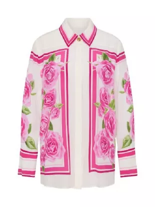 Imposter S01 Kym Marsh Pink/White Floral Silk Top