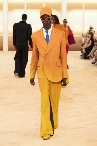 Spring Summer 2026 Orange Asymmetrical Blazer