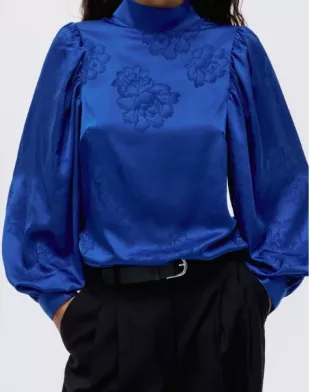 Jacquard-Weave Blouse