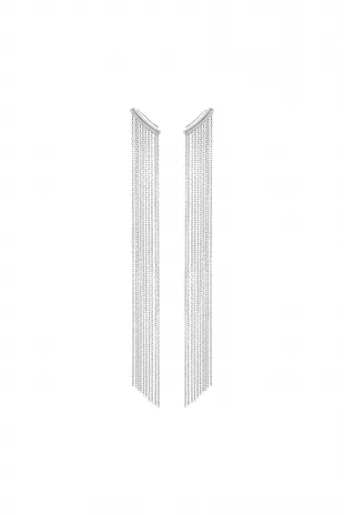 Waterfall Diamond Earrings 18K White Gold