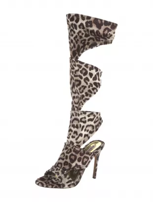 Velvet Printed Gladiator Sandals