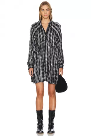 Hoffman Plaid Long Sleeve Mini Shirtdress