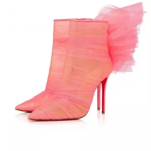Libellibooty 100 Pink Mesh Tulle Ankle Boot