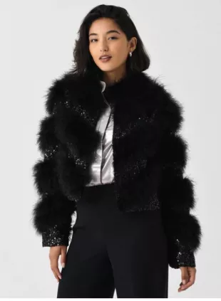 Women's Curran Sequin Feathered Jacket