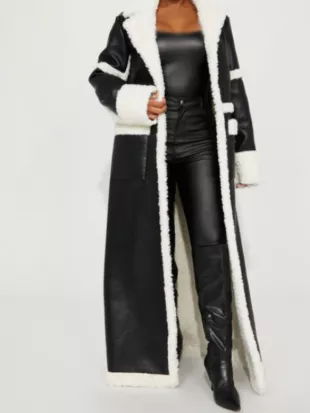 Beyond The Gates Trisha Mann Black Leather Trench Coat