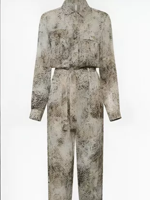 Emily in Paris S05 Michèle Laroque Snakeskin Jumpsuit