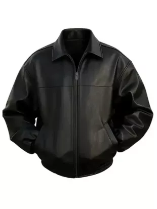 Timothee Chalamet Marty Supreme Premiere Black Leather Jacket