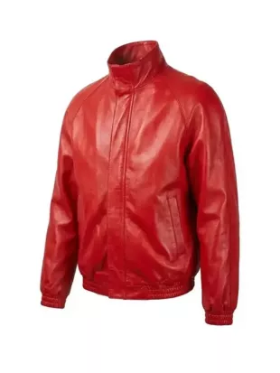 Marty Supreme Timothee Chalamet Red Leather Jacket
