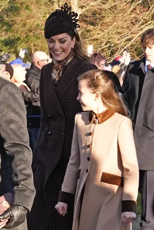 Christmas Morning Service 2025 Kate Middleton Plaid Coat
